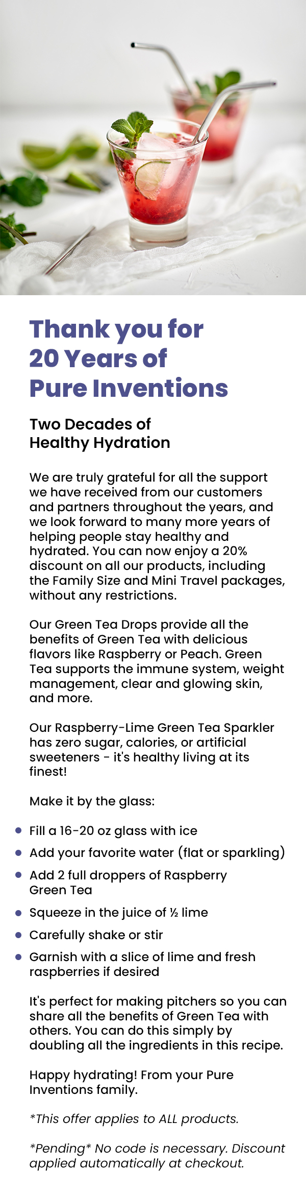 Celebrating 20 Years of Healthy Hydration 🥳 Pure Inventions